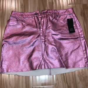 Metallic Pink Mini Skirt